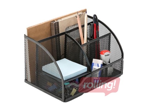 Desk organiser Q-Connect, empty, metal, black