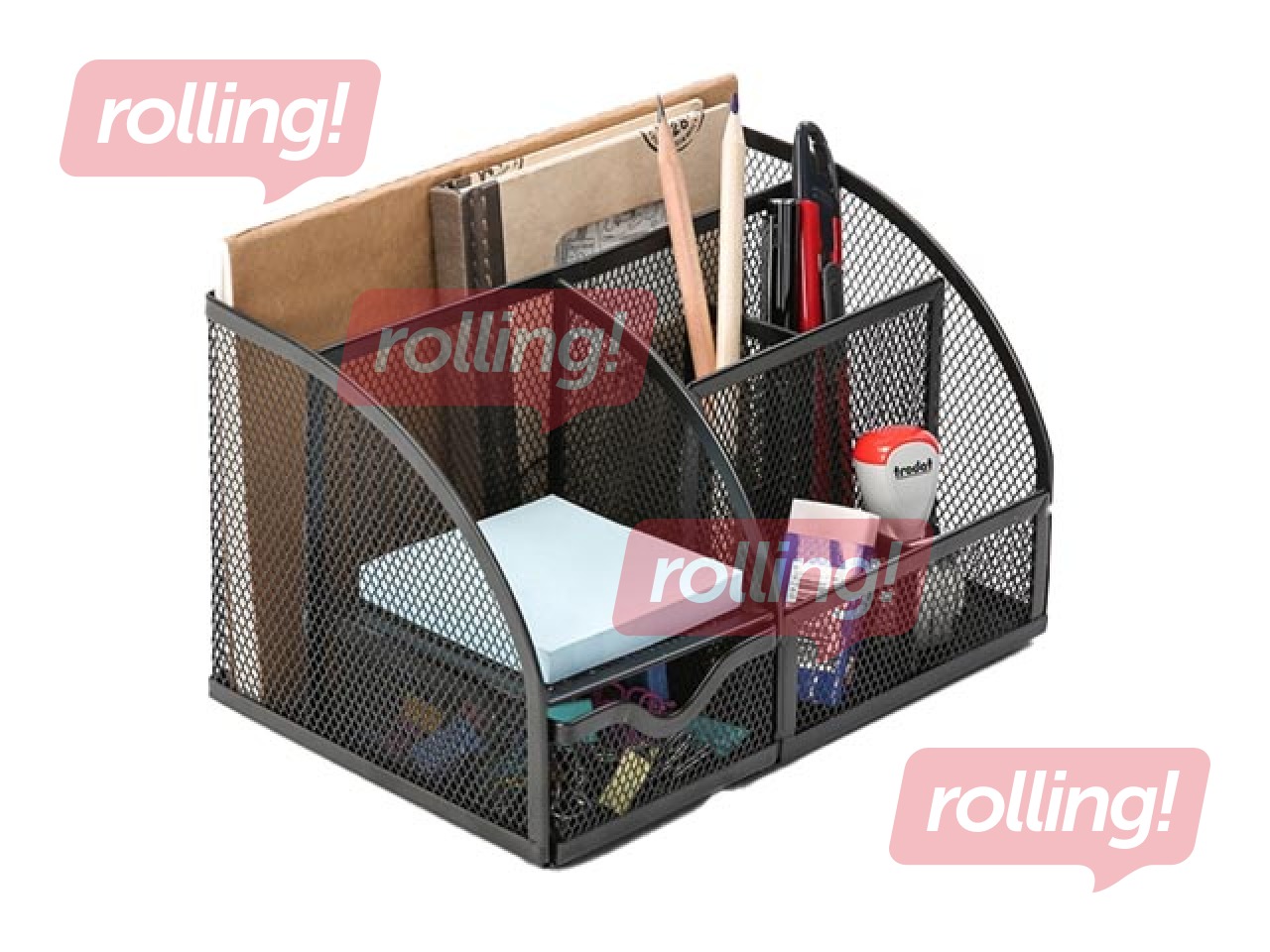 Galda organizators Q-Connect, tukšs, metāla, melns