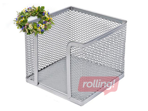 Märkmepaberi karp MemoBe, metall, hõbe + Jaanipäeva kingitus!