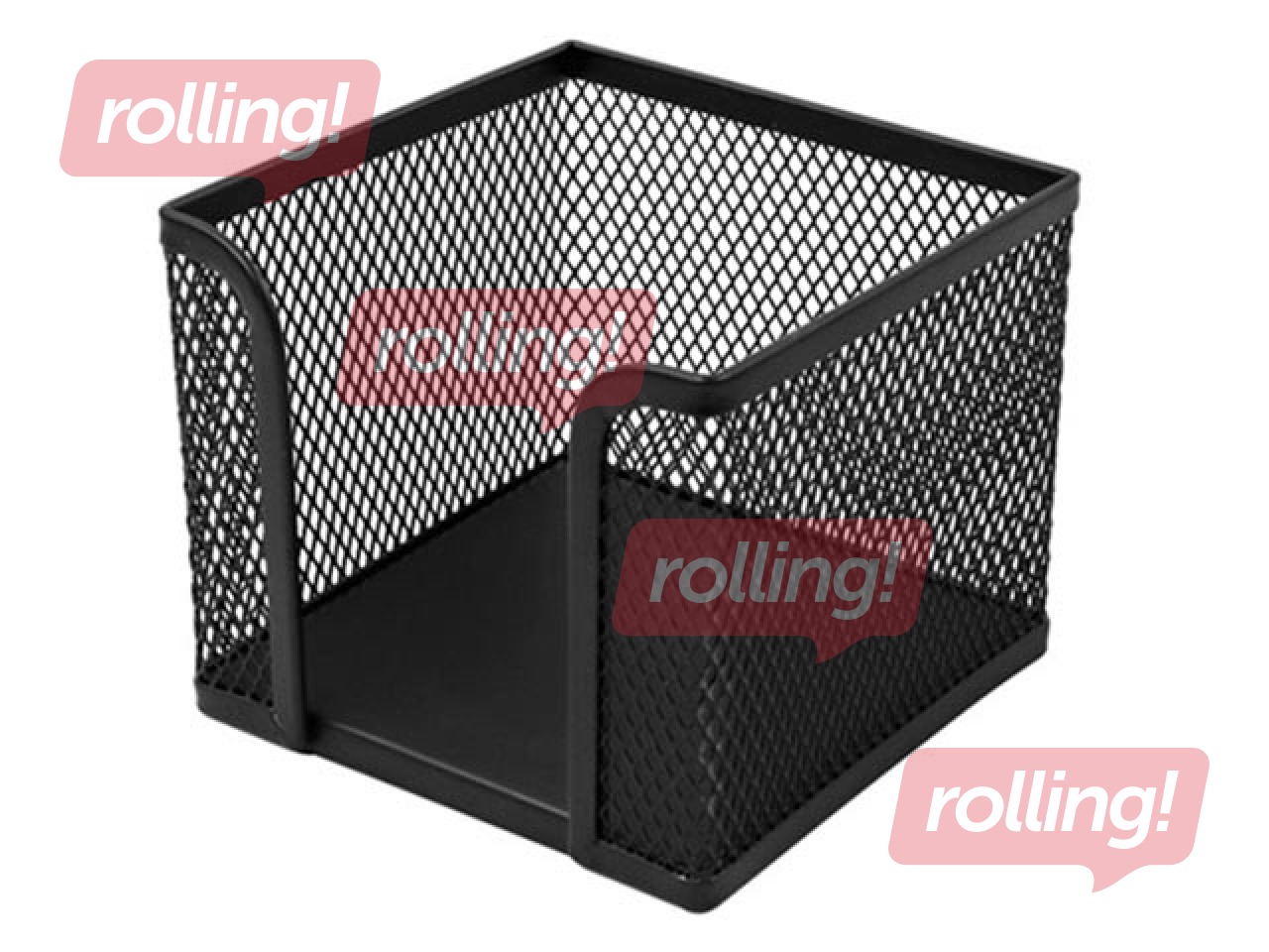 Kastīte piezīmju papīram Profice, 9.5x9.5x8 cm, metāla, melna