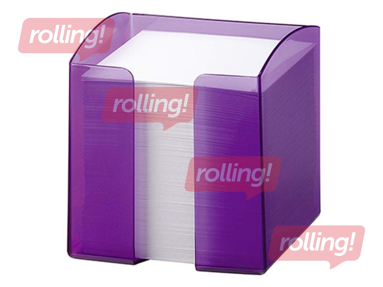Kastīte piezīmju papīram Durable Trend, 10x10.5x10 cm, plastmasas, caurspīdīga violeta