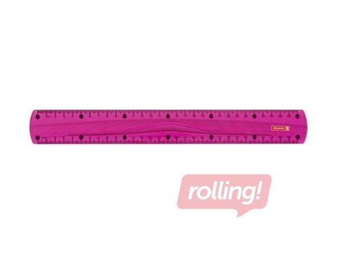 Plastic ruler Brunnen, transparent pink, 30cm