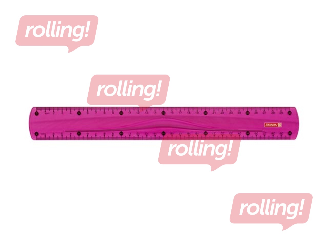 Plastic ruler Brunnen, transparent pink, 30cm