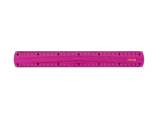Plastikust joonlaud Brunnen, läbipaistev roosa, 30cm
