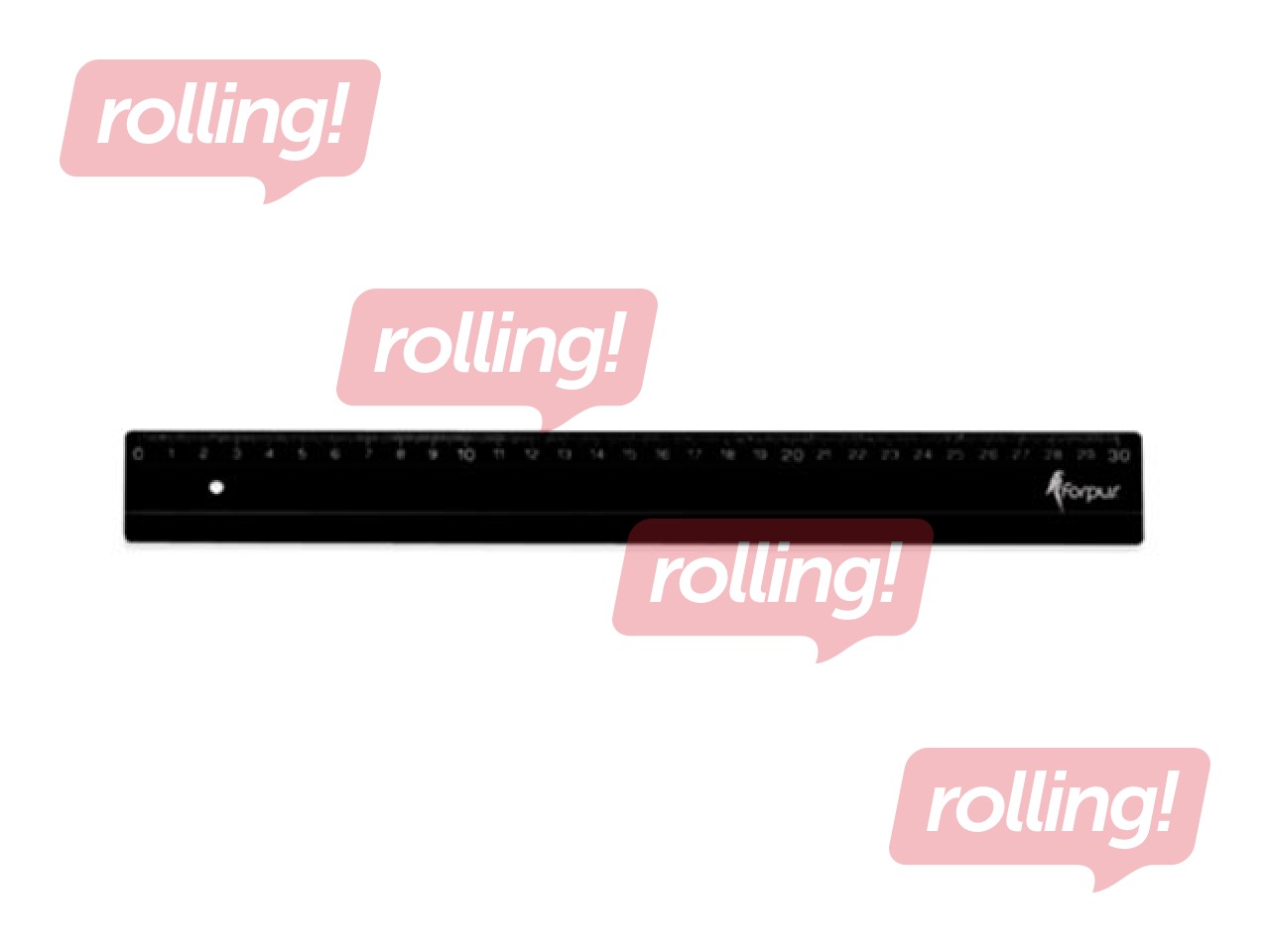 Plastikust joonlaud Forpus, must, 30cm