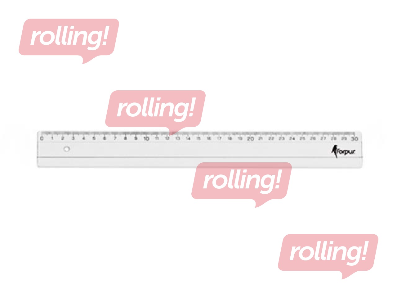 Plastic ruler Office Point, transparent, 30cm