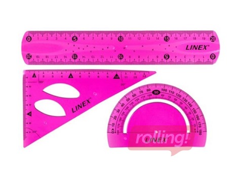 Ruler set Linex Flex, pink