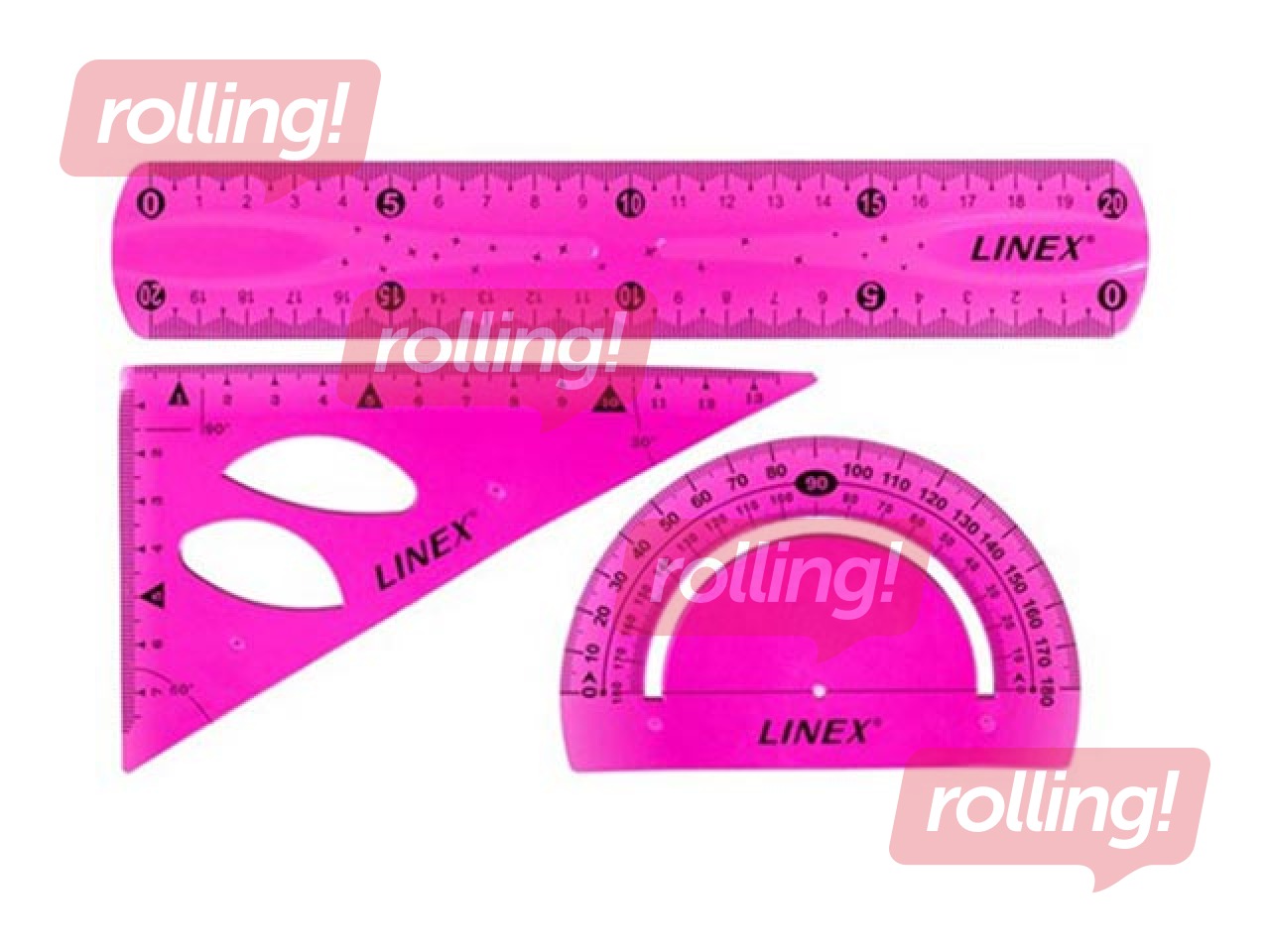 Ruler set Linex Flex, pink