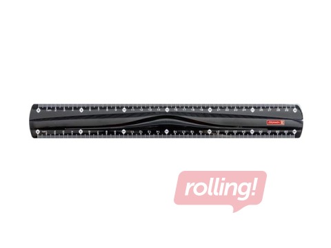 Lineāls Brunnen, plastmasas, caurspīdīgs, melns, 30cm