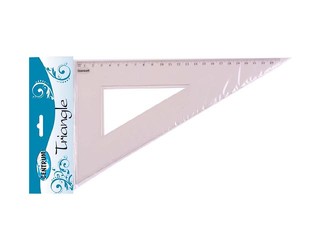 Kolmnurga joonlaud, plastist, läbipaistev, 60 °, 23cm