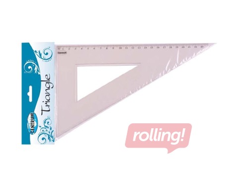 Triangle ruler, plastic, transparent, 60°, 23cm