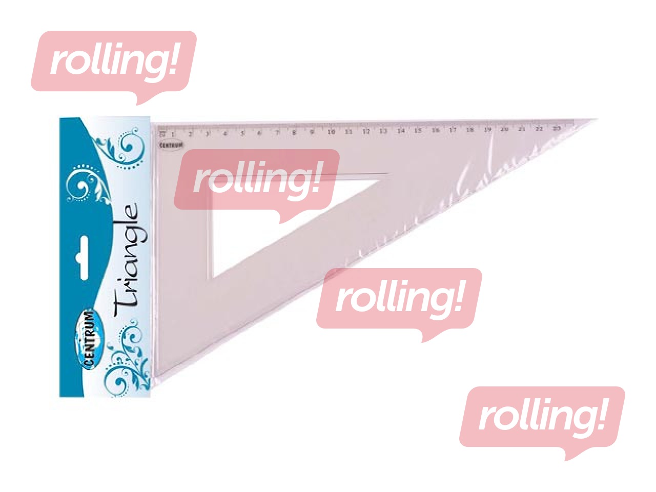 Triangle ruler, plastic, transparent, 60°, 23cm