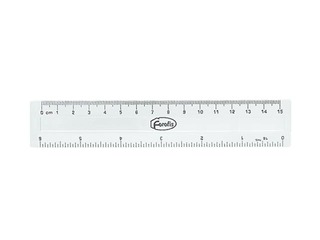 Plastic ruler Forofis, transparent, 15cm