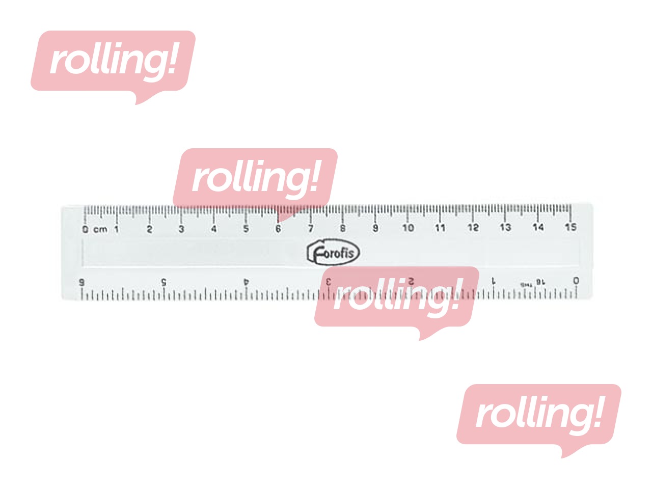Plastic ruler Forofis, transparent, 15cm