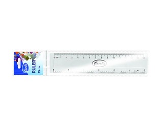 Plastic ruler Forofis, transparent, 15cm