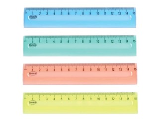 Plastikust joonlaud Centrum, transparent colours, 15cm