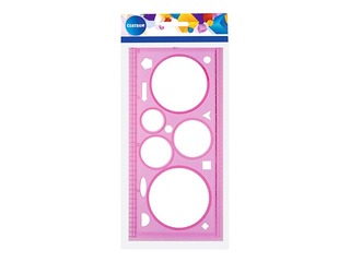 Ruler- stencil, figures, pink, 100x200mm