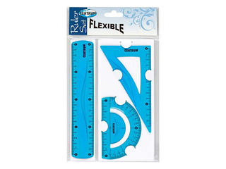 Set of rulers Centrum, 3 items, flexible, blue