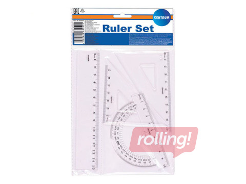 Set of rulers Centrum, 4 items, transparent