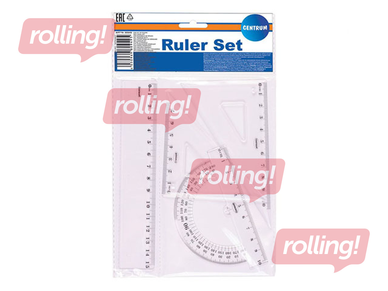 Set of rulers Centrum, 4 items, transparent