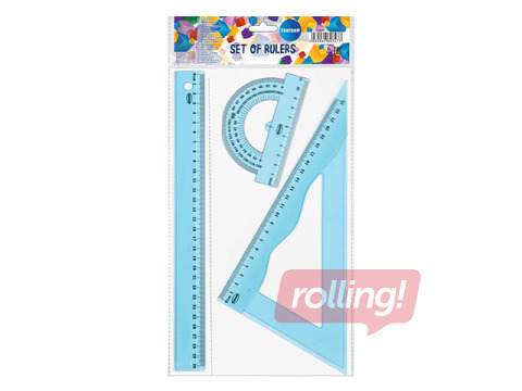 Набор линеек Centrum, 3 предмета, синий