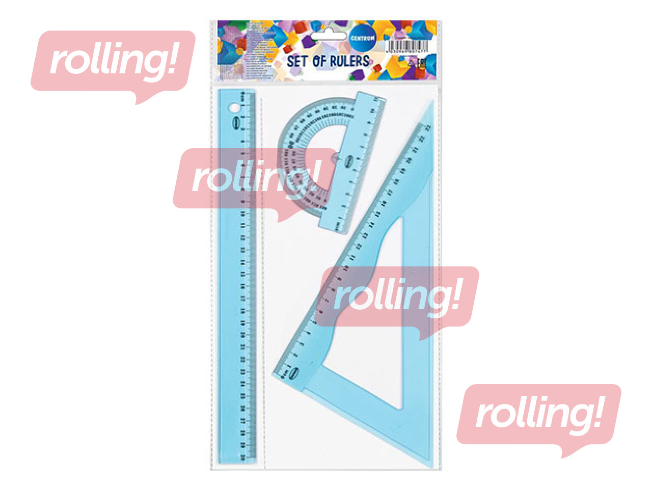 Набор линеек Centrum, 3 предмета, синий