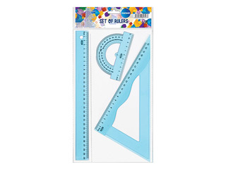 Set of rulers Centrum, 3 items, blue
