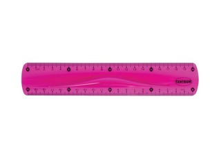 Ruler Centrum Soft ABS, pink, 20cm