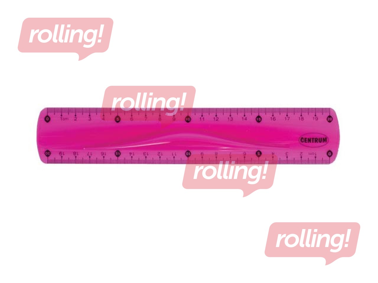 Ruler Centrum Soft ABS, pink, 20cm
