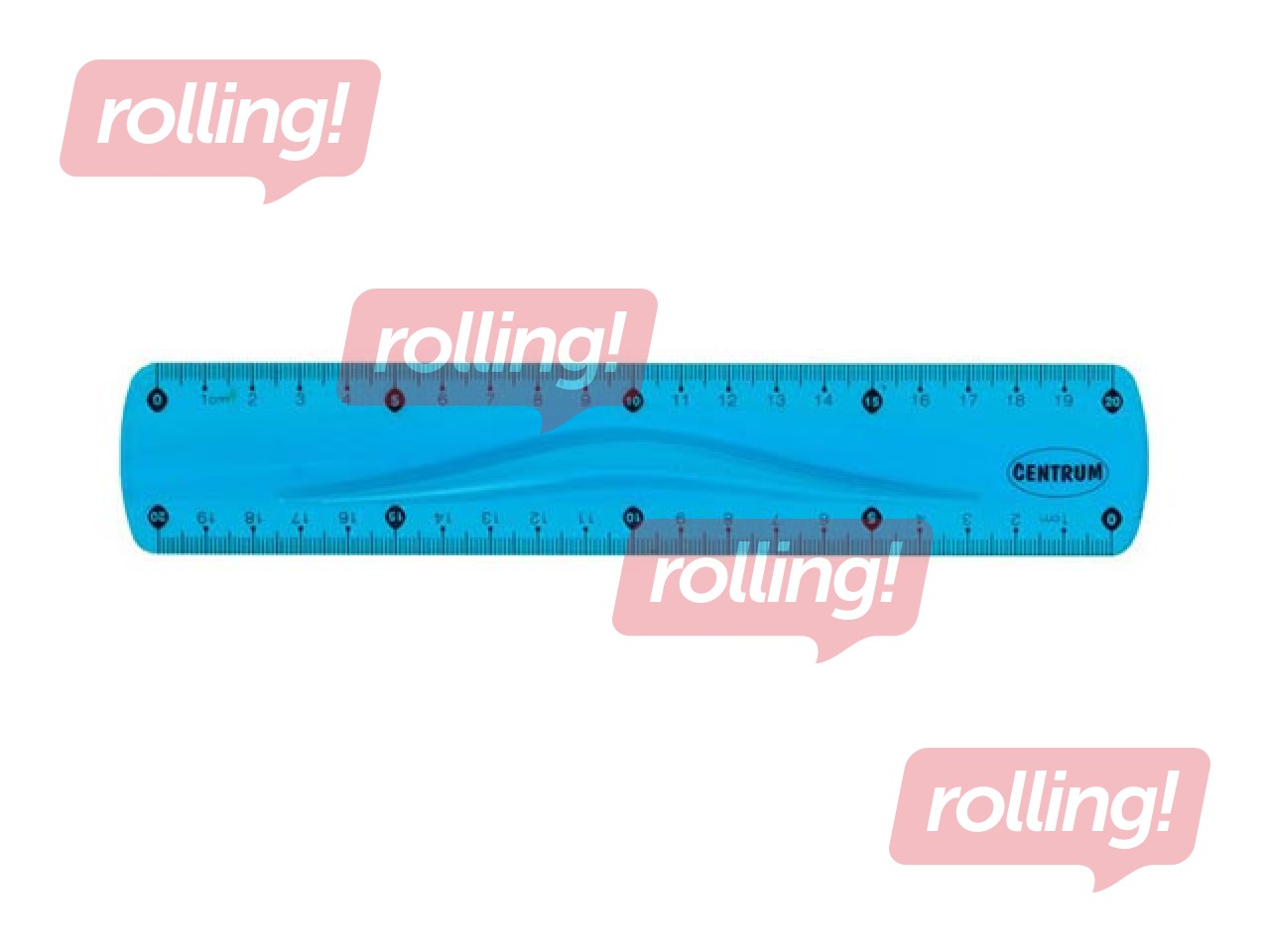 Ruler Centrum Soft  ABS, blue, 20cm