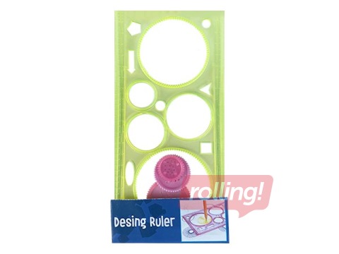 Joonlaud-šabloonl, kujundid, kollane, 100x200mm