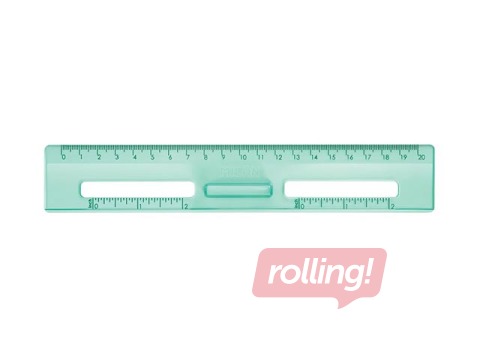 Линейка Milan New Look, пластмассовая, прозрачная, зеленая, 20см