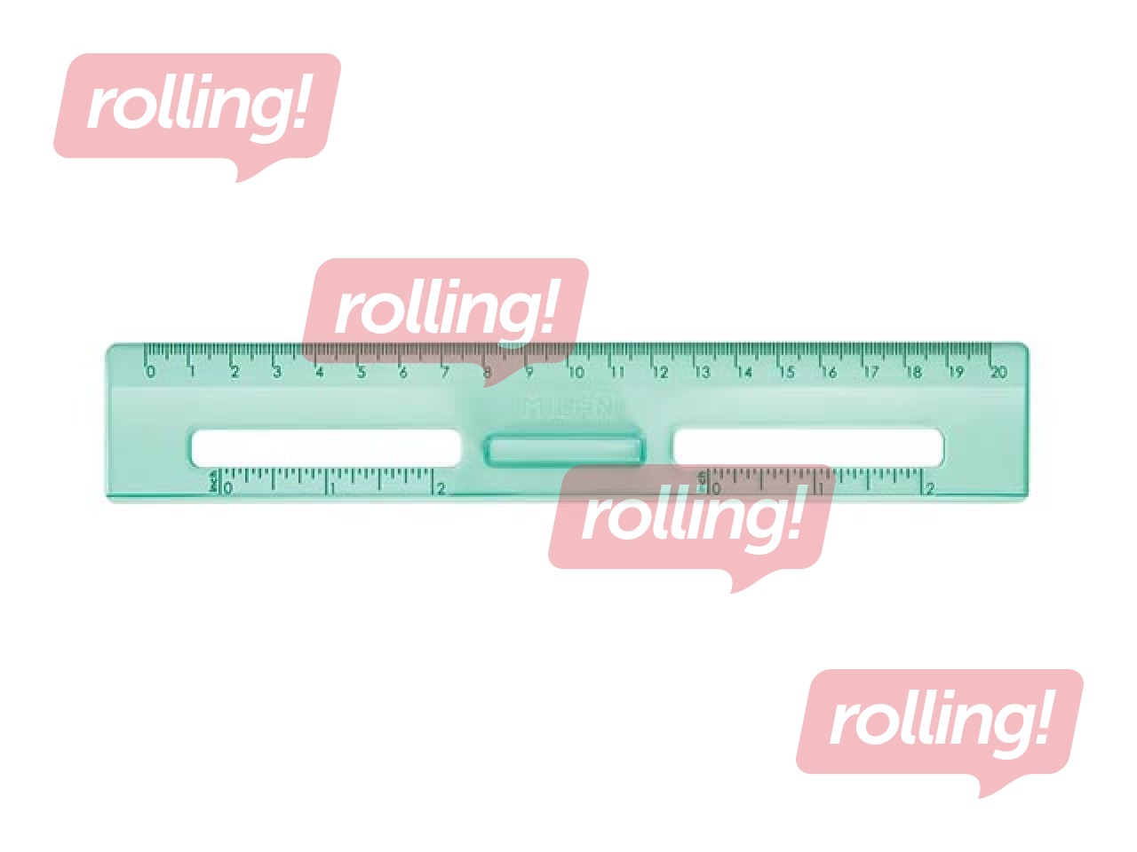 Линейка Milan New Look, пластмассовая, прозрачная, зеленая, 20см