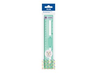 Plastic ruler Milan New Look, transparent, green, 20cm