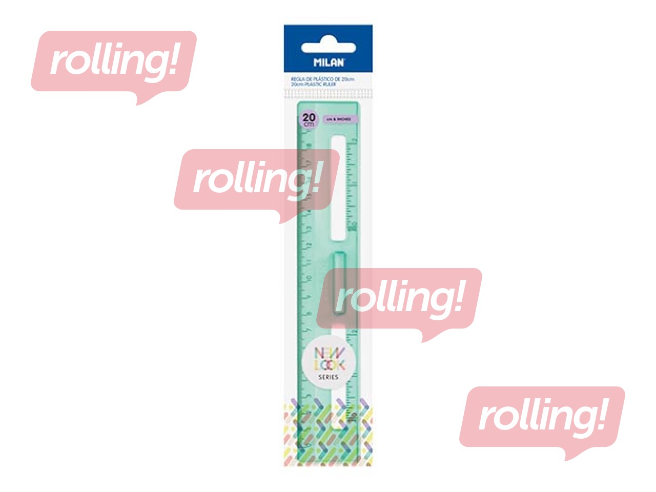 Plastic ruler Milan New Look, transparent, green, 20cm