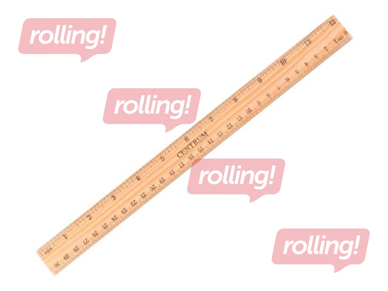 Ruler Centrum, wooden, 30cm