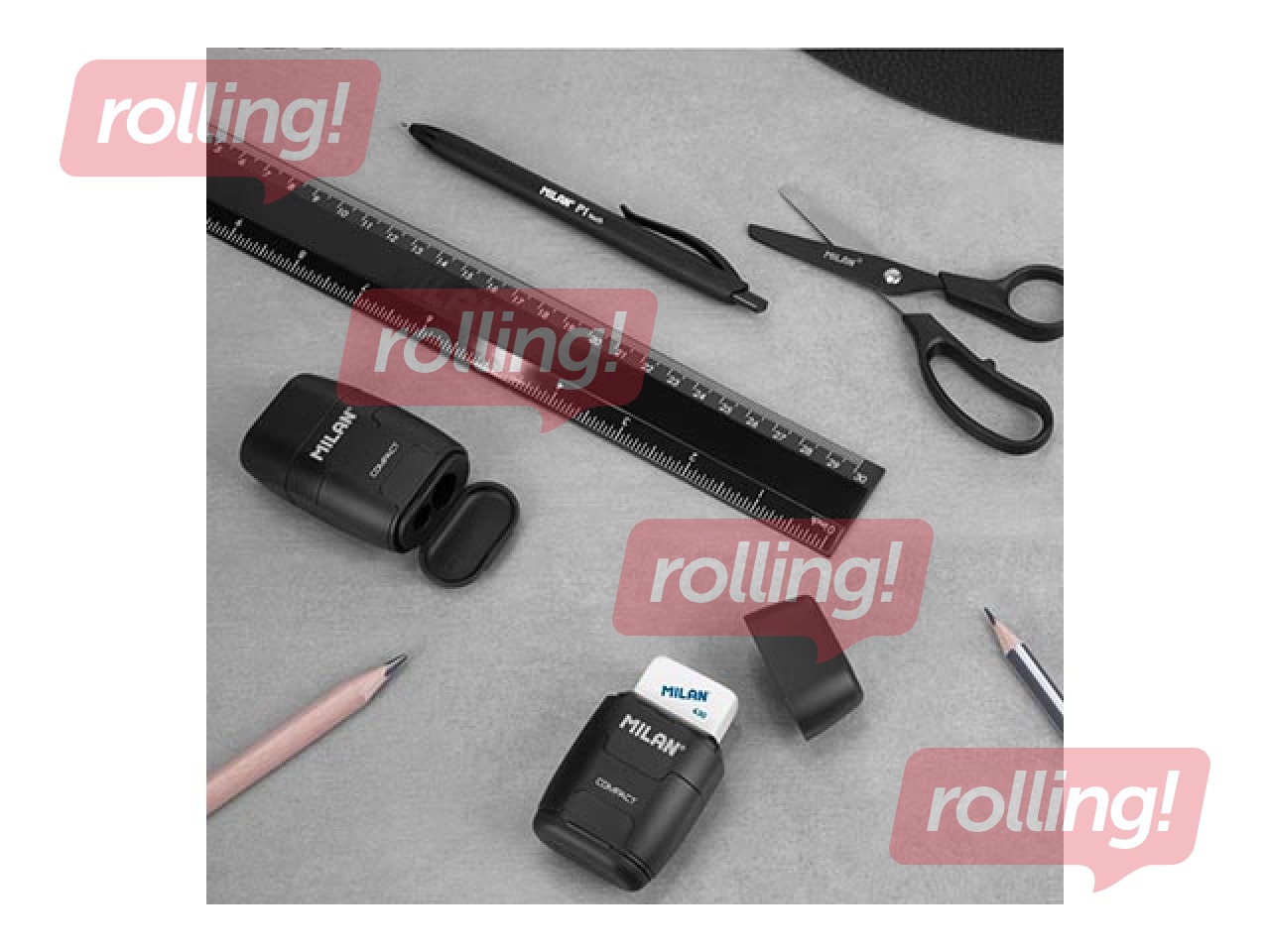 Lineāls Milan Shadow, melns, 30cm