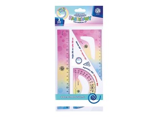 Set of rulers Astra, 3 items, flexible, pastel colours
