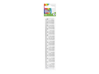 Ruler Fiorello, plastic, transparent, with multiplication table, 15cm