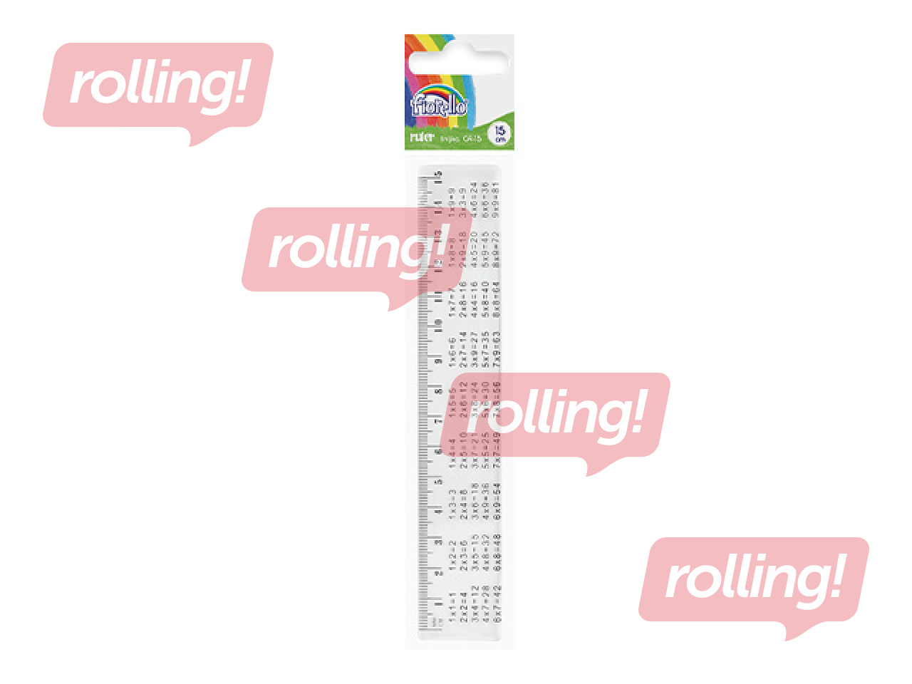 Ruler Fiorello, plastic, transparent, with multiplication table, 15cm