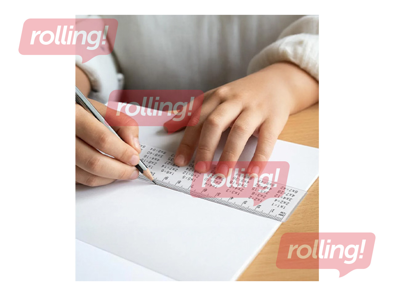 Ruler Fiorello, plastic, transparent, with multiplication table, 15cm