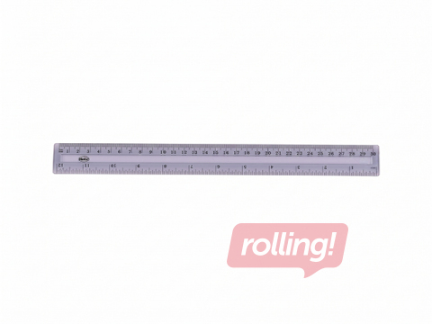 Lineāls 30cm Centrum, plastmasas, caurspīdīgs