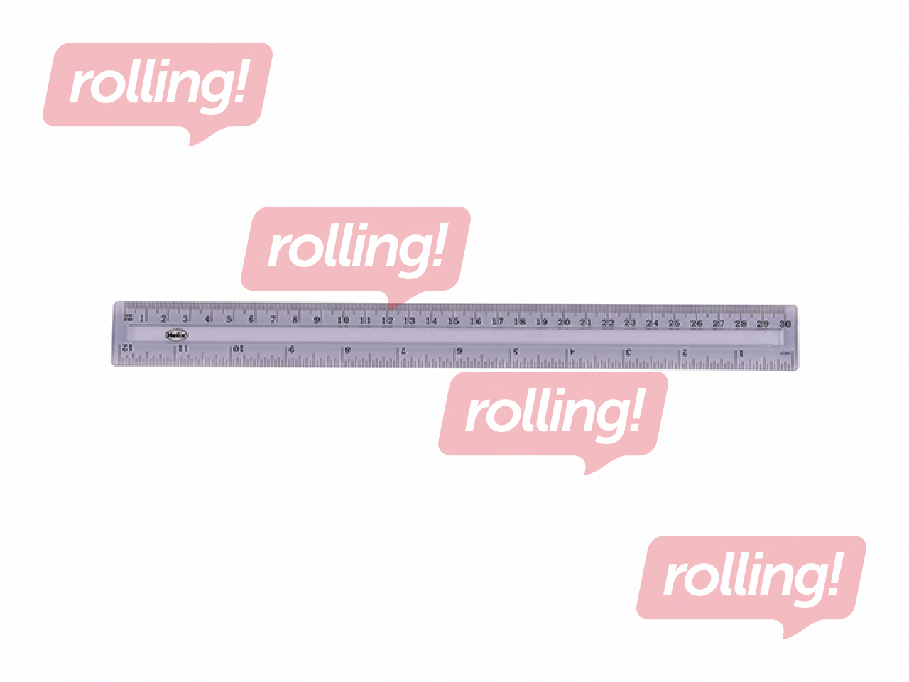 Lineāls 30cm Centrum, plastmasas, caurspīdīgs