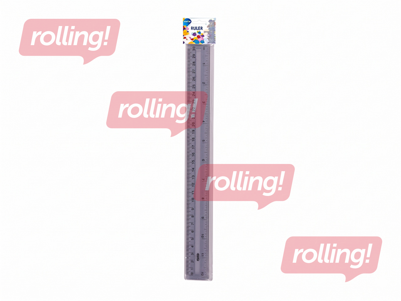 Lineāls 30cm Centrum, plastmasas, caurspīdīgs