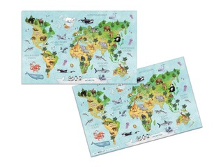Desk pad with World map, 55x35cm