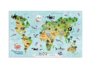 Desk pad with World map, 55x35cm