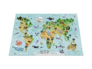 Desk pad with World map, 55x35cm