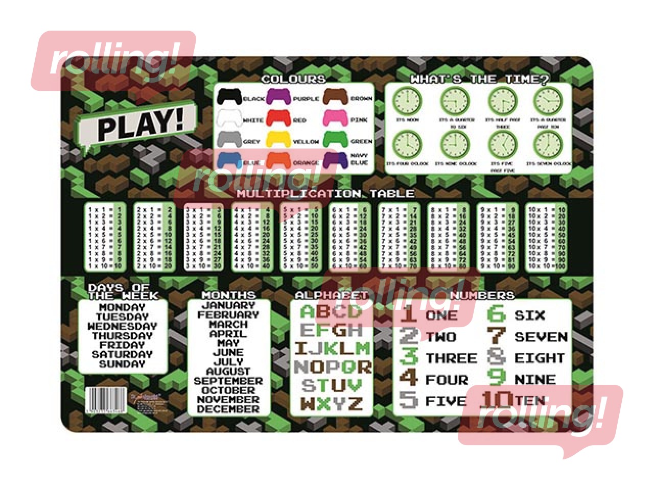 Lamineeritud lauamatt Bambino, A3, 2 erinevat disaini