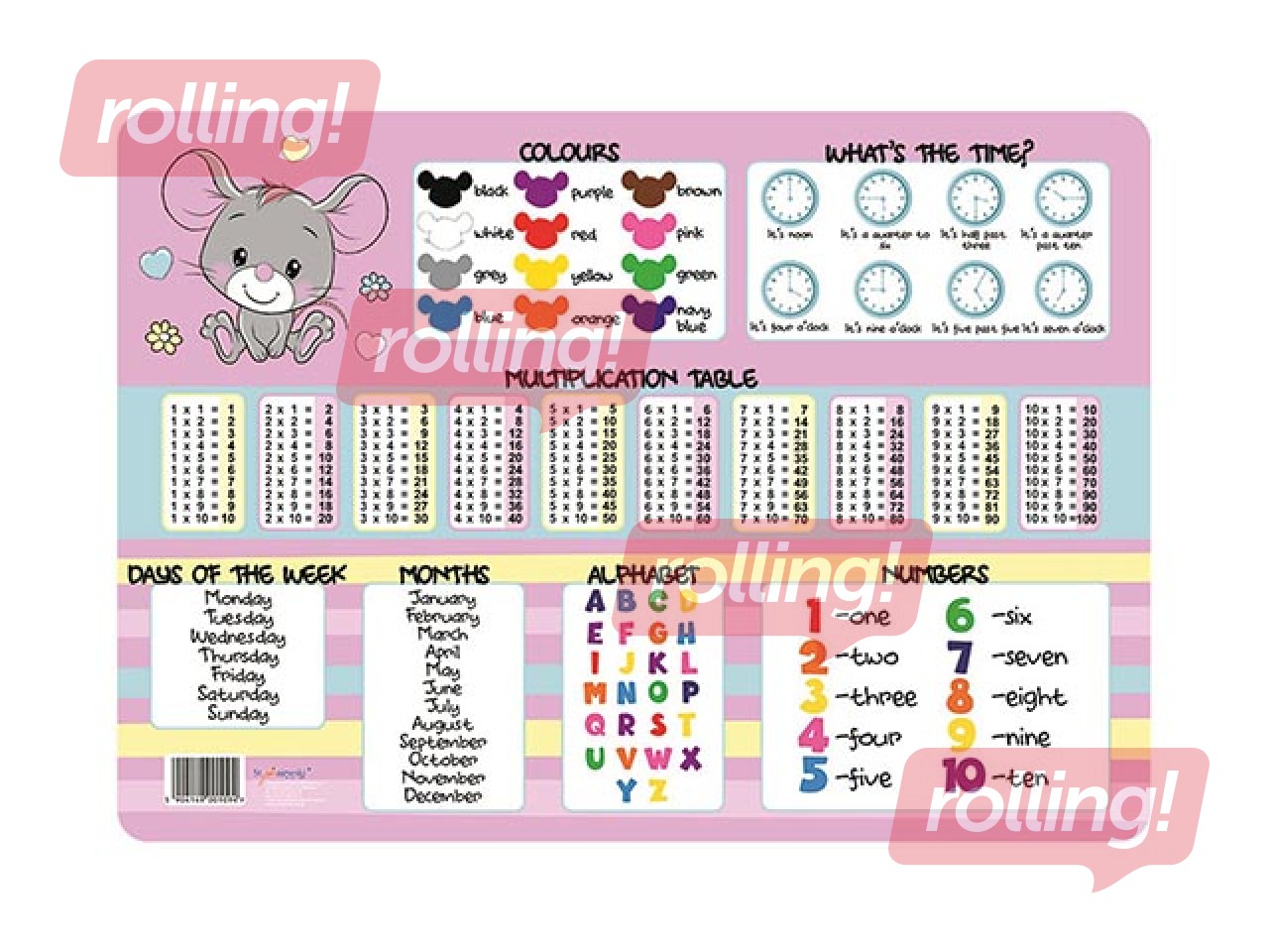 Lamineeritud lauamatt Bambino, A3, 2 erinevat kujundust