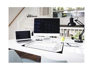 Desk mat Durable with calendar, black, 59x42cm